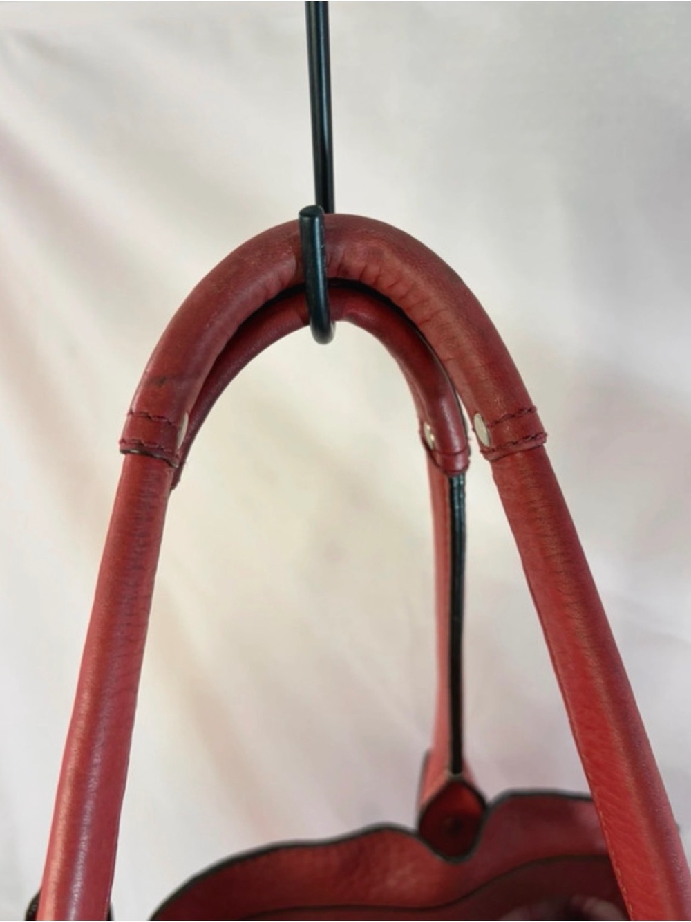 Coach Red Leather Shoulder Bag with Silver Hardware - Picture 6 of 12
